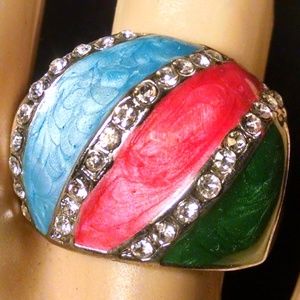 Gorgeous Multi-Color Enamel Rhinestones Sexy Ring